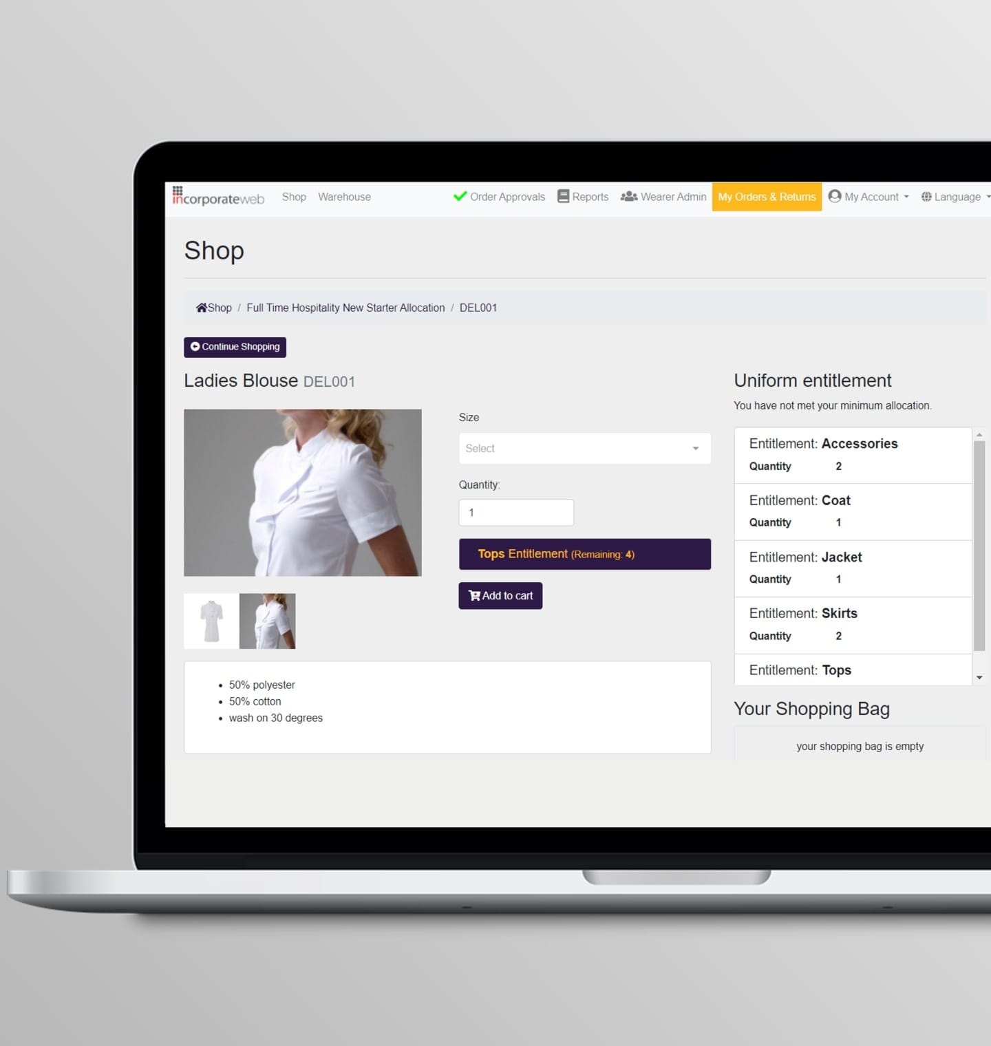 Online Portal | Direct Corporate Clothing